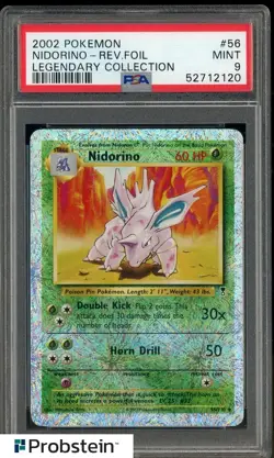 2002 Pokemon Legendary Collection Reverse Foil #56 Nidorino PSA 9 MINT - Image 1