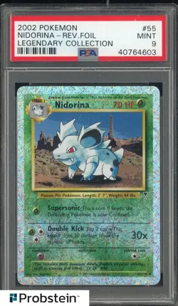 2002 Pokemon Legendary Collection Reverse Foil #55 Nidorina PSA 9 MINT - Image 1