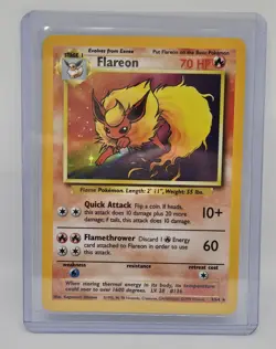 Pokemon TCG Flareon Jungle 3/64 Holo Unlimited Holo Rare Near Mint Condition - Image 1