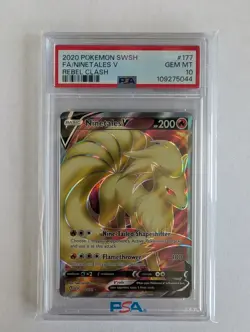 Pokemon 2020 SWSH Rebel Clash Ninetales v #177/192 PSA 10 - Image 1