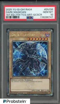 2025 Yu-Gi-Oh! RA04 1st Ed. 7th TCG ART-QCSCR #EN106 Dark Magician PSA 10 - Image 1