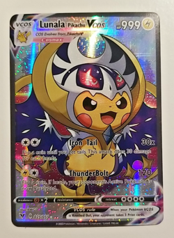 Lunala Pikachu Holo Poncho VCOS Cosplay Card Custom Holo FREE SHIPPING! - Image 1