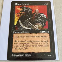 MTG Magic The Gathering - Black Knight - Oversized Summon 6x9 Winter Season Card - Image 1