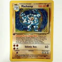 Machamp 8/102 Holo 1st Edition Rare Base Set Pokemon Card LP - Image 1