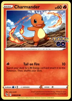 Charmander 008/078 Pokemon GO TCG Pokemon Card Non Holo Free Shipping! - Image 1