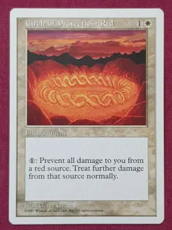 Magic The Gathering 5TH EDITION CIRCLE OF PROTECTION RED white card MTG FIFTH - Image 1