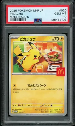 PSA 10 GEM MINT Pikachu 020 McDonalds Promo M-P Japanese Pokemon Card - Image 1