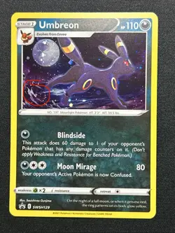 Umbreon SWSH129 Swirl Sword & Shield Promo Card Holo *read* - Image 1
