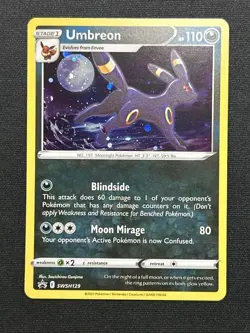 Umbreon SWSH129 Swirl Sword & Shield Promo Card Holo *read* - Image 3