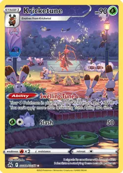 1x Kricketune GG02/GG70 ULTRA RARE Crown Zenith GG Pokemon TCG Card NM - Image 1