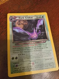 Pokemon Dark Crobat TCG Neo Destiny Holo Card 2/105 Rare - Image 1