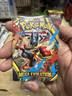 Pokemon TCG Mega Evolution Trainer Tips Art Card MEGA LUCARIO - Image 1