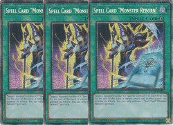 3x Yu-Gi-Oh! Spell Card "Monster Reborn" MP25-EN006 Starlight Rare Playset - Image 1