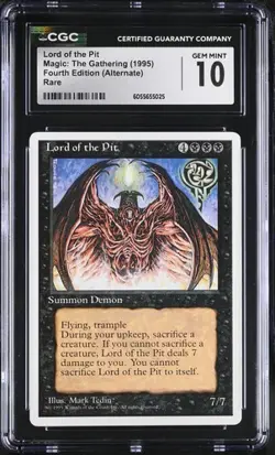 MTG Magic ALTERNATE 4th Edition Fourth CGC 10 *** LORD OF THE PIT - Image 1