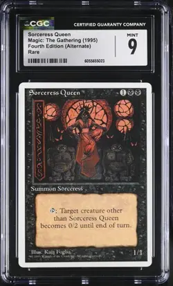 MTG Magic ALTERNATE 4th Edition Fourth CGC 9 *** SORCERESS QUEEN - Image 1