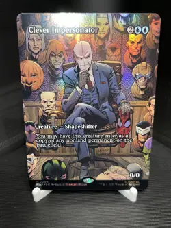 MTG Clever Impersonator - FOIL - Borderless - Marvel Universe M/NM, English 008 - Image 1