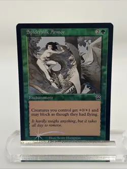 Spidersilk Armor FOIL Mercadian Masques Near Mint Never Played Mtg Magic 1999 - Image 1