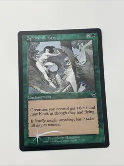 Spidersilk Armor FOIL Mercadian Masques Near Mint Never Played Mtg Magic 1999 - Image 2