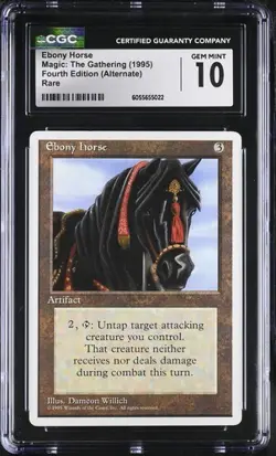 MTG Magic ALTERNATE 4th Edition Fourth CGC 10 **** EBONY HORSE - Image 1
