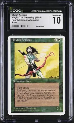 MTG Magic ALTERNATE 4th Edition Fourth CGC 10 **** ELVISH ARCHERS - Image 1