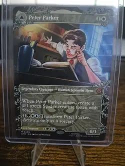 Peter Parker Borderless 208 Marvel’s Spider-Man SPM MTG Mythic Unplayed NM - Image 1