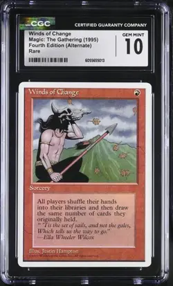MTG Magic ALTERNATE 4th Edition Fourth CGC 10 **** WINDS OF CHANGE - Image 1