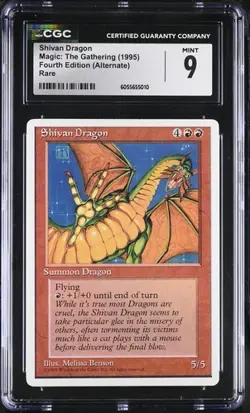 MTG Magic ALTERNATE 4th Edition Fourth CGC 9 **** SHIVAN DRAGON - Image 1