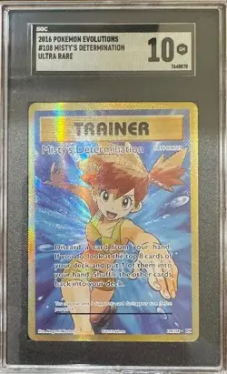 SGC 10 MISTY'S DETERMINATION 108 EVOLUTIONS ULTRA RARE TRAINER POKEMON GEM MINT - Image 1