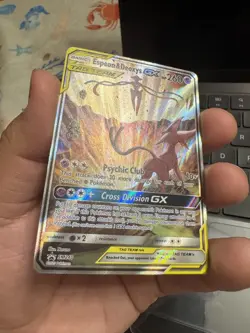 2020 Pokemon Espeon & Deoxys GX TAG TEAM SM240 Black Star Promo Sun & Moon - Image 4