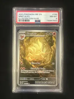 PSA 8 NM-MT Ninetales, SV Obsidian Flames Pokemon Illustration Rare, 199/197 - Image 1