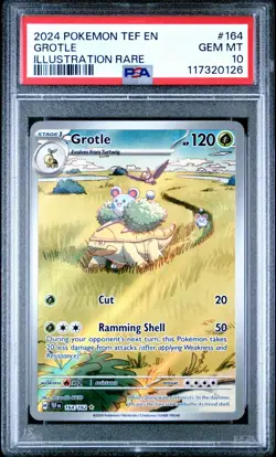 2024 Pokemon Tef En-Temporal Forces Illustration Rare Grotle #164 - PSA 10 - Image 1