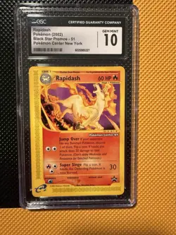 Pokemon TCG Rapidash Pokemon Center NY 2002 Black Star Promo 51 CGC GEM MINT 10 - Image 1