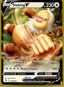 Slaking V Ultra Rare Pokemon GO Holo 058/078 NM - Image 1