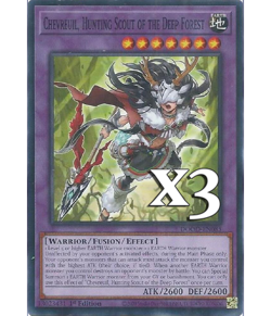 3X Chevreuil, Hunting Scout of the Deep Forest DOOD-EN085 C NM 1st Ed Yugioh - Image 1