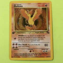 Pokemon TCG Moltres Holo Rare Card 12/62 Fossil 1st Edition Never Played Nice - Image 1