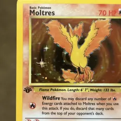 Pokemon TCG Moltres Holo Rare Card 12/62 Fossil 1st Edition Never Played Nice - Image 2