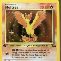 Pokemon TCG Moltres Holo Rare Card 12/62 Fossil 1st Edition Never Played Nice - Image 4