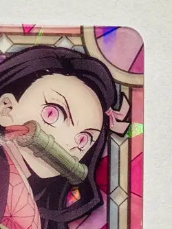 Nezuko Demon Slayer Stained glass card Kimetsu Vrey Rare From Japan BANDAI F/S - Image 3
