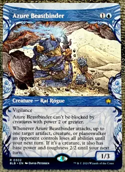 MTG Azure Beastbinder 302 Showcase BLOOMBURROW Magic The Gathering Card - Image 1