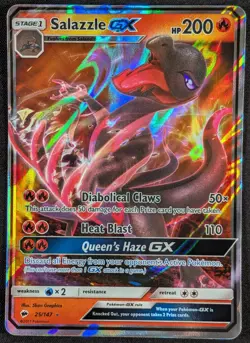Salazzle GX 2017 Burning Shadows Full Art Ultra Rare Pokemon Card 25/147 (NM) - Image 1