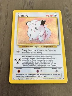Clefairy 5/102 Holo Rare Base Set Pokemon Card - Image 1