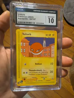 (TOP POP 10) CGC 10 GEM MINT Voltorb 64/147 Aquapolis Pokemon Card - Image 2
