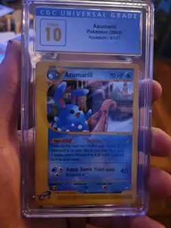 (POP 1) CGC 10 PRISTINE Azumarill Pokemon PSA 4/147 Aquapolis 2003 Ereader Card - Image 1
