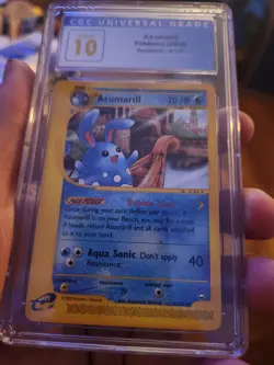 (POP 1) CGC 10 PRISTINE Azumarill Pokemon PSA 4/147 Aquapolis 2003 Ereader Card - Image 2