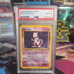 1999 PSA 8 Pokemon Base Set Mewtwo Holo Rare 10/102 Card NM-MT - Image 1
