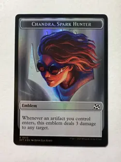 Emblem - Chandra, Spark Hunter Vehicle Double-Sided Token Aetherdrift Foil - Image 2