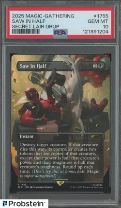 2025 Magic The Gathering Secret Lair Drop #1755 Saw in Half PSA 10 GEM MINT - Image 1
