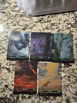 GALAXY FOIL Edge of Eternities Full Art Borderless Basic Lands Complete 5x MINT - Image 1
