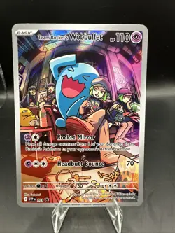Pokemon TCG Team Rockets Wobbuffet 203 Black Star Promo Full Art Illustration - Image 2