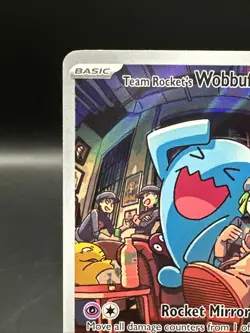Pokemon TCG Team Rockets Wobbuffet 203 Black Star Promo Full Art Illustration - Image 3